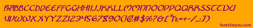 BrinAthynRotalic-Schriftart – Violette Schriften auf orangefarbenem Hintergrund