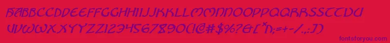 BrinAthynRotalic-Schriftart – Violette Schriften auf rotem Hintergrund