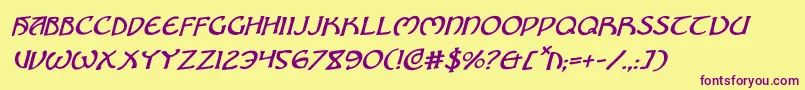 BrinAthynRotalic Font – Purple Fonts on Yellow Background