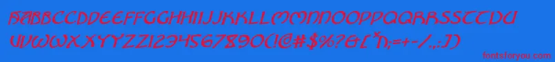 BrinAthynRotalic Font – Red Fonts on Blue Background