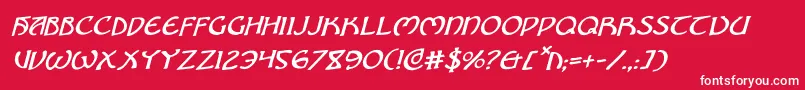 BrinAthynRotalic Font – White Fonts on Red Background