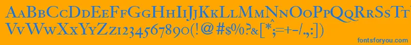 JacobitesmcRegularDb Font – Blue Fonts on Orange Background