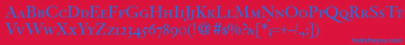 JacobitesmcRegularDb Font – Blue Fonts on Red Background