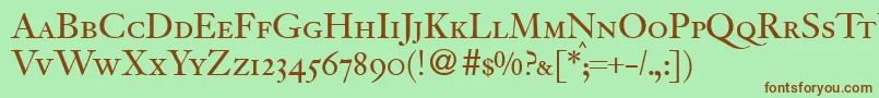 JacobitesmcRegularDb Font – Brown Fonts on Green Background