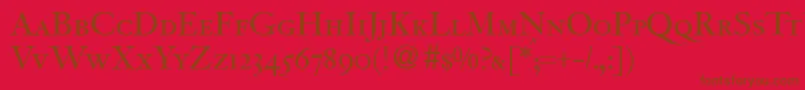 JacobitesmcRegularDb Font – Brown Fonts on Red Background
