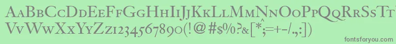Шрифт JacobitesmcRegularDb – серые шрифты на зелёном фоне