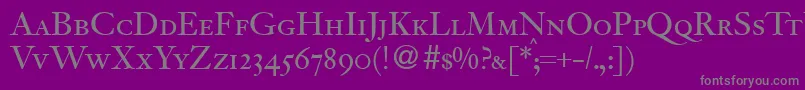 JacobitesmcRegularDb Font – Gray Fonts on Purple Background