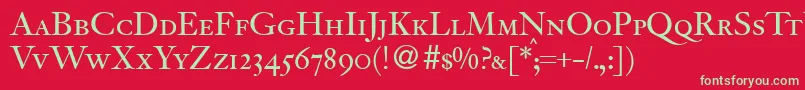JacobitesmcRegularDb Font – Green Fonts on Red Background