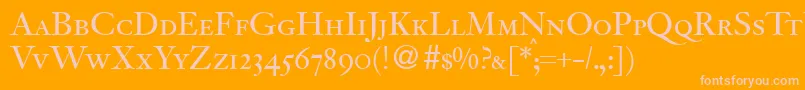 JacobitesmcRegularDb-fontti – vaaleanpunaiset fontit oranssilla taustalla