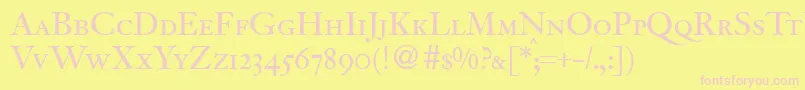 JacobitesmcRegularDb Font – Pink Fonts on Yellow Background