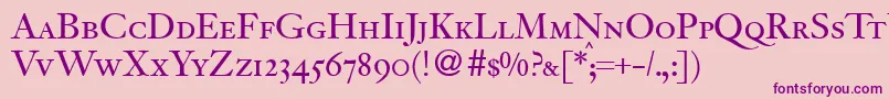 Шрифт JacobitesmcRegularDb – фиолетовые шрифты на розовом фоне