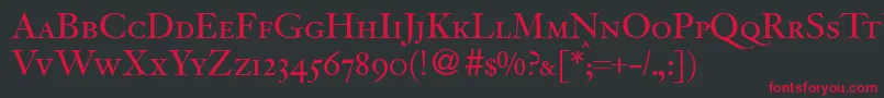 JacobitesmcRegularDb Font – Red Fonts on Black Background
