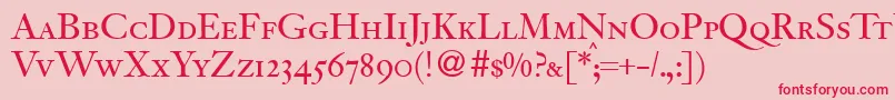 JacobitesmcRegularDb Font – Red Fonts on Pink Background