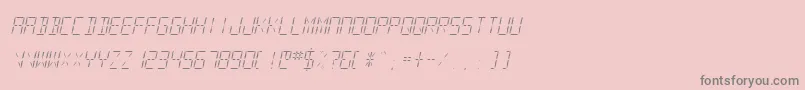 Fonte SfdigitalreadoutLightobliq – fontes cinzas em um fundo rosa
