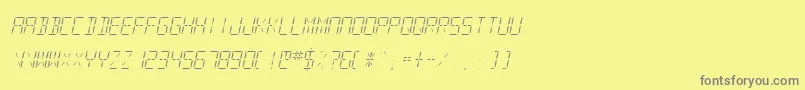 SfdigitalreadoutLightobliq Font – Gray Fonts on Yellow Background