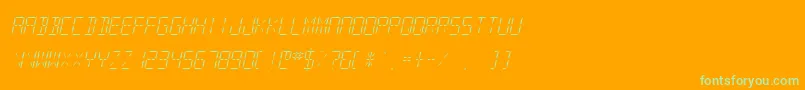 SfdigitalreadoutLightobliq Font – Green Fonts on Orange Background
