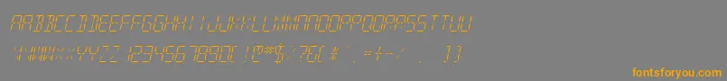 SfdigitalreadoutLightobliq Font – Orange Fonts on Gray Background