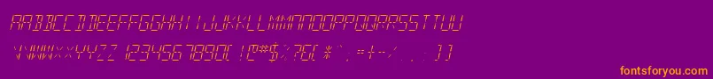 SfdigitalreadoutLightobliq Font – Orange Fonts on Purple Background