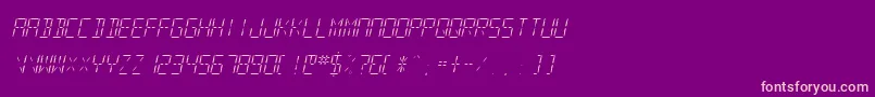 SfdigitalreadoutLightobliq Font – Pink Fonts on Purple Background