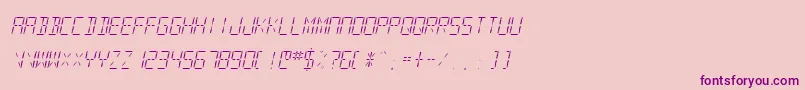 SfdigitalreadoutLightobliq Font – Purple Fonts on Pink Background
