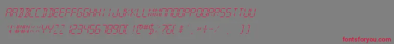 SfdigitalreadoutLightobliq Font – Red Fonts on Gray Background