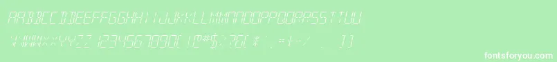 SfdigitalreadoutLightobliq Font – White Fonts on Green Background