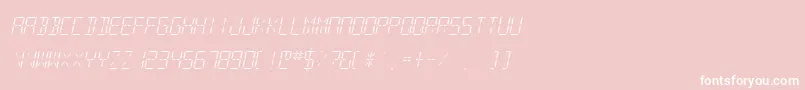 SfdigitalreadoutLightobliq Font – White Fonts on Pink Background