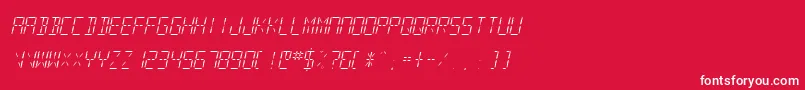 SfdigitalreadoutLightobliq Font – White Fonts on Red Background