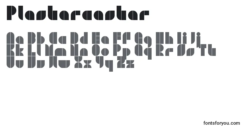 Schriftart Plastercaster – Alphabet, Zahlen, spezielle Symbole