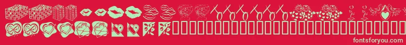フォントKrBeMineForever – 赤い背景に緑の文字