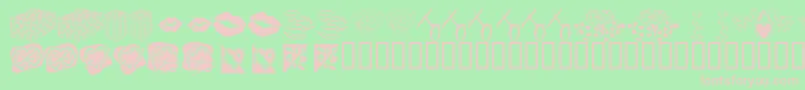 フォントKrBeMineForever – 緑の背景にピンクのフォント