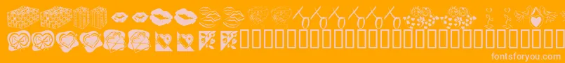 KrBeMineForever-Schriftart – Rosa Schriften auf orangefarbenem Hintergrund