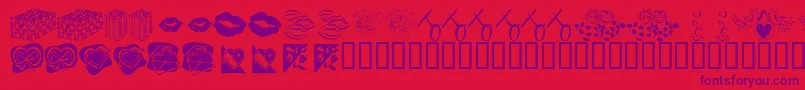 KrBeMineForever Font – Purple Fonts on Red Background