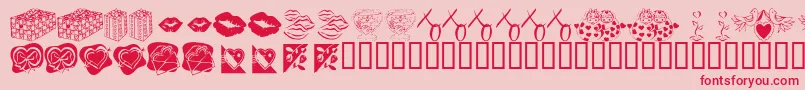 KrBeMineForever-Schriftart – Rote Schriften auf rosa Hintergrund