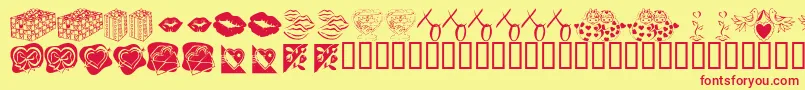 KrBeMineForever Font – Red Fonts on Yellow Background