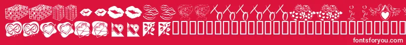 Fonte KrBeMineForever – fontes brancas em um fundo vermelho