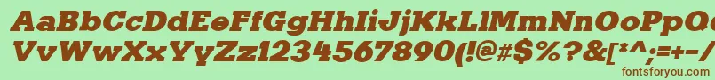KaineItalic Font – Brown Fonts on Green Background