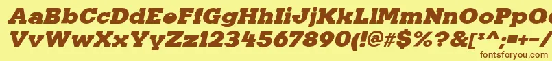 KaineItalic Font – Brown Fonts on Yellow Background