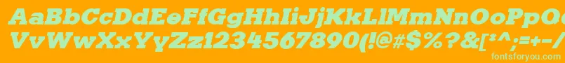 KaineItalic Font – Green Fonts on Orange Background