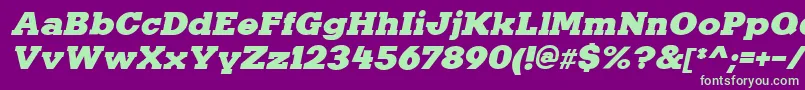 KaineItalic Font – Green Fonts on Purple Background