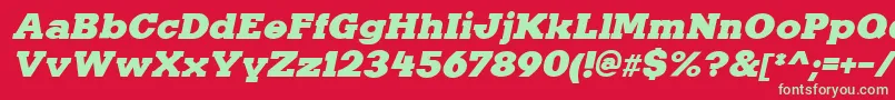 KaineItalic Font – Green Fonts on Red Background