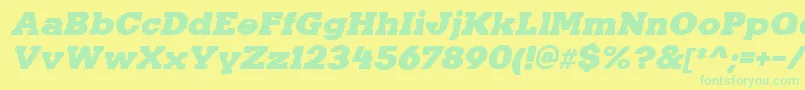 KaineItalic Font – Green Fonts on Yellow Background