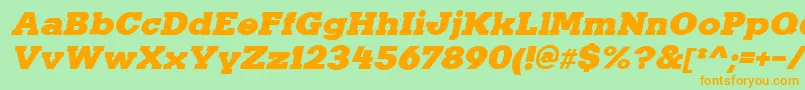 KaineItalic Font – Orange Fonts on Green Background