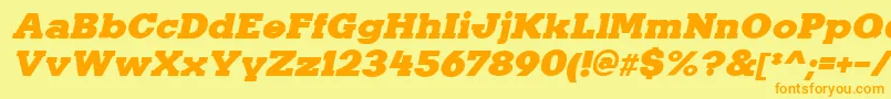 KaineItalic Font – Orange Fonts on Yellow Background