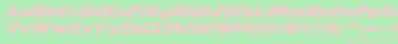 KaineItalic Font – Pink Fonts on Green Background