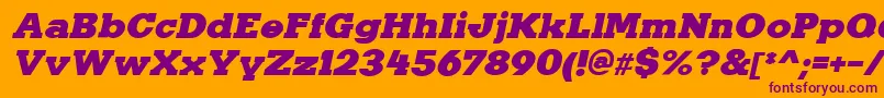 KaineItalic Font – Purple Fonts on Orange Background