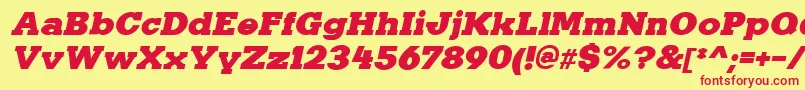 Шрифт KaineItalic – красные шрифты на жёлтом фоне