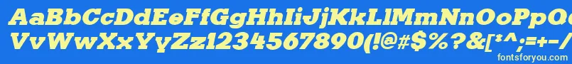 KaineItalic Font – Yellow Fonts on Blue Background