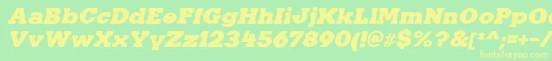 KaineItalic Font – Yellow Fonts on Green Background