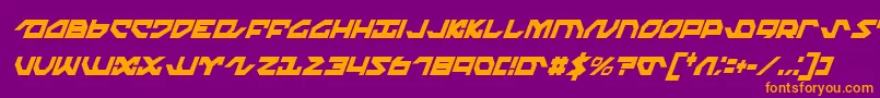 Nightrunnereci Font – Orange Fonts on Purple Background